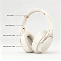 Casque sans fil supra-auriculaire ANC à prix d'usine avec micro intégré pour V5.3, étanche IPX5, suppression du bruit IA pour appels mains libres