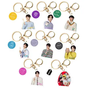 kpop charm custom star peripheral products plastic acrylic photo frame Jung Kook Jin SUGA j-hope RM Jimin V Jung kim Kpop keycha