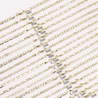 Chaînes en gros CM Jewelry : Chaînes cubaines et Figaro personnalisées, plaquées or 14k et 18k