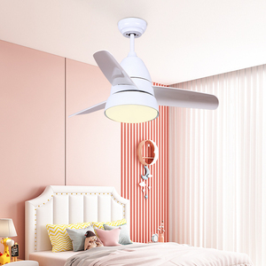 Offre spéciale pour la chambre des enfants, ventilateur-lampe de petite taille, 3 pales, moteur AC réglable à 3 vitesses, lumière LED avec télécommande - Product Image 3