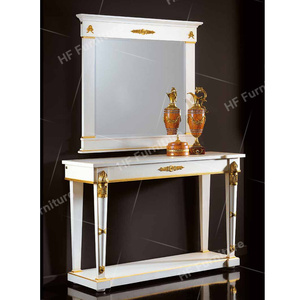 <span class=keywords><strong>Console</strong></span> vintage de luxe en bois <span class=keywords><strong>massif</strong></span> sculpté Consoles d'entrée de style classique faites à la main avec miroir pour le salon - Product Image 2