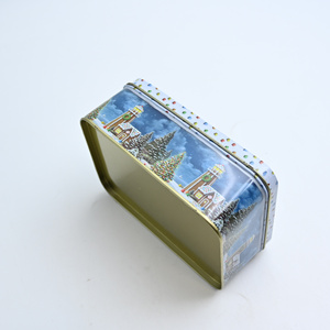 Custom Printed Eco-Friendly Recyclable <b>Rounded</b> Rectangle Christmas Tinplate <b>Box</b> Food Grade Storage Holiday Biscuit Candy Gift - Product Image 4