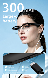แว่นตาอัจฉริยะ E09B แบบครึ่งกรอบ พร้อมกล้อง HD 8MP หน่วยความจำขนาดใหญ่ 8GB วิดีโอ 1080P แปลภาษาแบบเรียลไทม์ด้วย AI แว่นกันแดดอัจฉริยะพร้อมฟังก์ชัน AI - Product Image 6