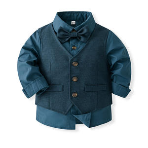 Nouveau printemps garçons robe costume en Style anglais enfants gilet Performance chœur petit costume pour l'automne et l'été pour fille aussi - Product Image 3