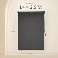 Store vertical manuel à manivelle pour extérieur, en polyester enduit PU 180 g/m², avec cassette en aluminium, hydrofuge, pour terrasse commerciale