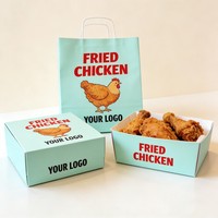 Boîte à poulet frit personnalisée imprimée numériquement, jetable et recyclable, ensemble d'emballages alimentaires pour la restauration et les cafés