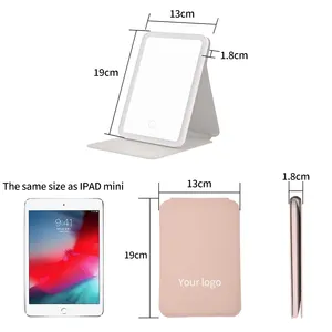 Miroir de courtoisie pliable à écran tactile personnalisé Offre Spéciale lumières LED miroir de maquillage pour le visage miroir de courtoisie de bureau