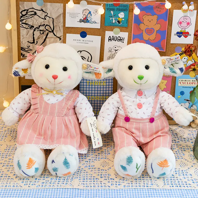 Yanxiannv cpc qualità custom pecora peluche peluche di colore personalizzato coppia pecora regalo di san valentino bambola di nozze