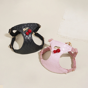 สายรัดสัตว์เลี้ยงสุดหรูกันน้ำสำหรับแมวและสุนัขขนาดเล็ก-ขนาดกลางกันคราบเสื้อกั๊กเชือกจูงสุนัขเดินแฟชั่นบุหัวเข็มขัด - Product Image 1