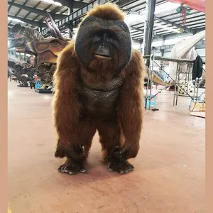 Diskon kostum hewan animatronik ukuran kehidupan khusus kostum gorila Orangutan