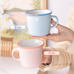 Venta a granel <span class=keywords><strong>Esmalte</strong></span> Looks Tazas con revestimiento de cerámica Diseños mixtos Logotipo de marca personalizado Taza de café Tazas Taza multicolor con asa - Product Image 6