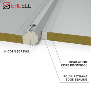 Painel de Lã de Rocha Sandwich para Parede e Telhado: Painéis de 30mm-150mm Coloridos, Isolamento à Prova de Fogo, Preço por Metro - Product Image 6
