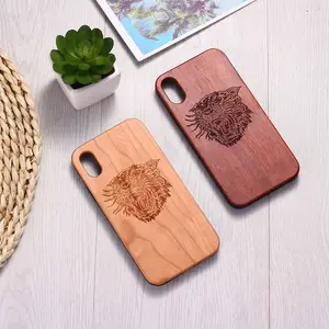 Custodia per telefono con motivo in legno di moda di vendita calda per iPhone 15 custodia in TPU con testa di tigre per iPhone 12/3/14/8/Plus/X/XR/XS/MAX