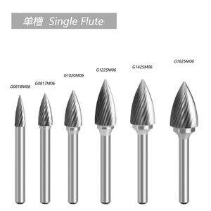 Fraise à pointe en carbure en forme d'arc Lavie 6x6x18 pour le travail des métaux, finition brillante, tige droite - Product Image 4