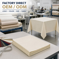 Nappe carrée tissée ivoire en gros, 240 GSM, polyester filé MJS, réutilisable, durable, lavable, pour usage commercial, hôtels, restaurants, mariages