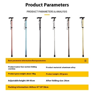 2025 New Arrival <b>Foldable</b> <b>Walking</b> Cane Adjustable Elderly <b>Walking</b> <b>Stick</b> with LED Light and Non-Slip TPR Handle - Product Image 4