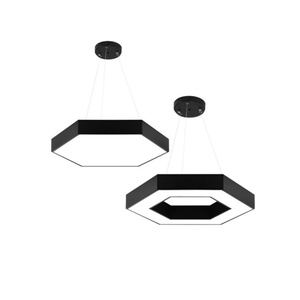 Custom <b>Modern</b> Hanging <b>LED</b> Hexagon Pendant <b>Light</b> Office Gym <b>Ceiling</b> Lighting Iron Material - Product Image 5