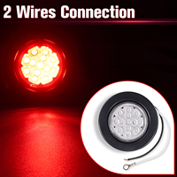 Feux de position latéraux rouges à 13 LED de 2,5 pouces avec joints en caoutchouc, feux de remorque ronds avec œillet et câble de raccordement pour camion, remorque, camping-car