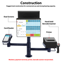 Support de montage rotatif OEM pour moniteurs/lecteurs de cartes/scanners, support de comptoir pivotant à double écran, réglable en hauteur