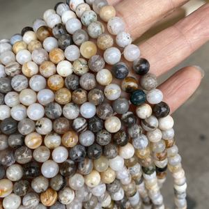 4mm 6mm 8mm 10mm Natural Bamboo Leaf <strong>Agate</strong> <strong>Beads</strong> Natural Gemstone Smooth Round <strong>Agate</strong> <strong>Beads</strong> for DIY Beading Jewelry Making - Product Image 4