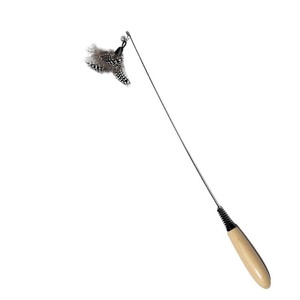 Juguete con plumas y mango largo para gatos, juguete interactivo para gatitos y mascotas - Product Image 3