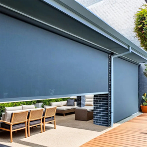 Windproof Zip theo dõi điện cơ giới Zip Màn hình PVC CuộN ngoài trời Patio Sun Shading bên ngoài cán ngoài trời con lăn mù bóng râm - Product Image 2