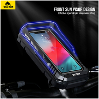 WILDMAN Populaire – Sacoche de guidon de vélo/moto 100 % étanche en ABS rigide pour téléphone portable