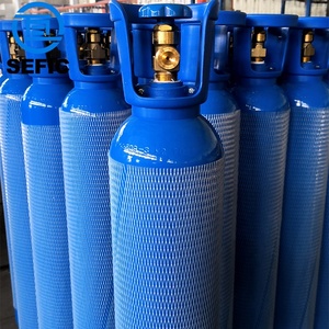 Cilindro médico de oxígeno sin costura Sific Portable 10l 150bar con mango azul y válvula - Product Image 1