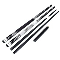 Tongkat Snooker/Pool Berkualitas Tinggi Maple Carbon 10.5mm 11.5mm 12.5mm Tip 1/2 Split Hitam 8 Ball
