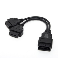 Conector OBD 2 Linkyou de 16 Pines Macho a Doble Hembra, Divisor en Y, Cable de Extensión de Diagnóstico, Adaptador para Lector de Códigos, Herramientas de Escaneo, 12-24V