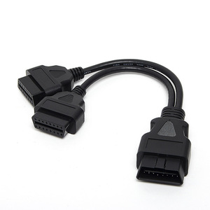 Linkyou OBD 2 Stecker 16-Pin Stecker auf Dual Buchse Y-Splitter Diagnose-Verlängerungskabel Adapter Code-Lesegerät Scan-<span class=keywords><strong>Tools</strong></span> 12-24V - Product Image 4