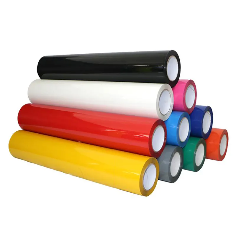 Best Quality 50cm*25m Sublimable Printing Adhesive Leather Heat Press Stickers Custom Textile PU Heat Transfer Vinyl Rolls