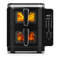 Double grand 2 paniers de 12 litres Technologie 10-en-1 Double cuisson 4 aliments à la fois Friteuse à air