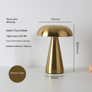 Lámparas de Mesa Nórdicas con Forma de Hongo, Control Táctil, LED con Batería, para Hogar, Estudio y Lectura - Product Image 2