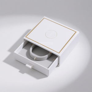 Luxury Bracelet Jewelry Packaging <b>Box</b> Biodegradable Paper Sliding Drawer <b>Box</b> Custom Logo Stamping <b>Gift</b> <b>Box</b> With Velvet - Product Image 3