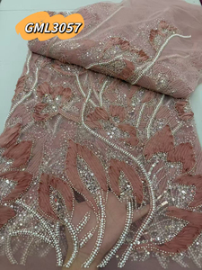Luxury Lace 2025 Chantilly Sequin <strong>Net</strong> Embroidered Sequence Embroidery <strong>Fabric</strong> pink 3d Beads Sequin Lace <strong>Fabric</strong> - Product Image 4