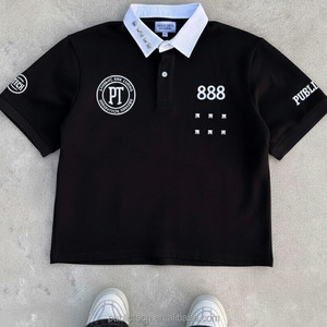 Camiseta Polo de Alta Calidad 100% Algodón con Bordado Personalizado y Remaches, Estilo Casual para Hombre, Ecológica, de Manga Corta - Product Image 1