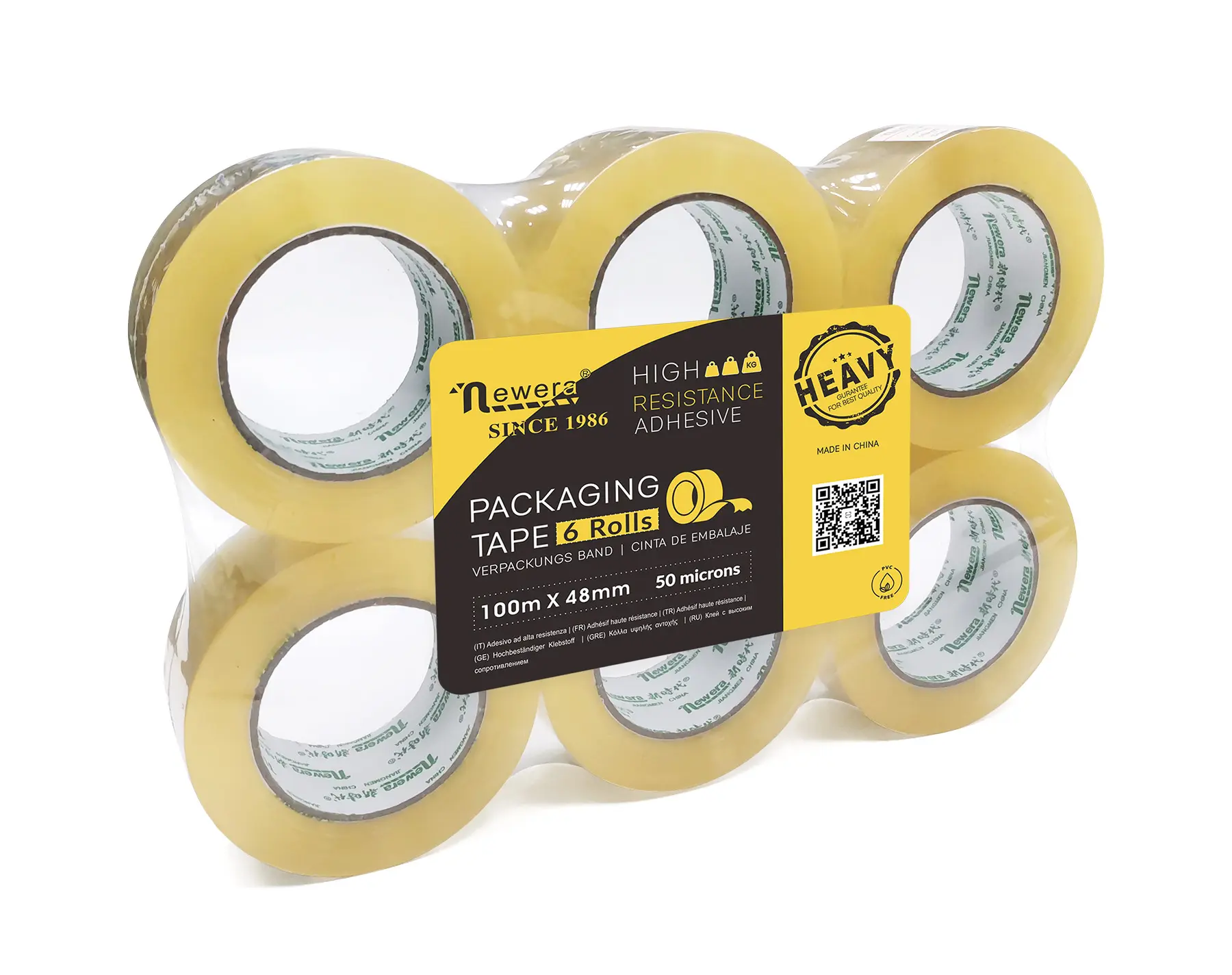 48mm 110 yard Carton Sealing Clear Cheap Packing Tape Packaging 150m 500m Transparent Cinta Adhesive Embalaje