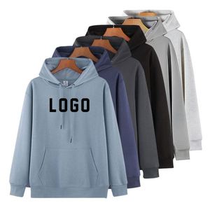 เสื้อฮู้ดดี้ผ้าฝ้ายคุณภาพสูงปักลายขายส่ง สีพื้นเรียบ ไซส์ใหญ่ เหมาะสำหรับผู้ชายและผู้หญิง รับสกรีนโลโก้ - Product Image 3