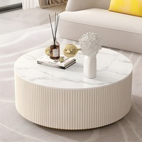 Offre Spéciale : Ensemble de Tables Basses Empilables Durables, Hauteur Réglable, Surface Effet Marbre, Base Texturée – Mobilier Moderne pour Salon