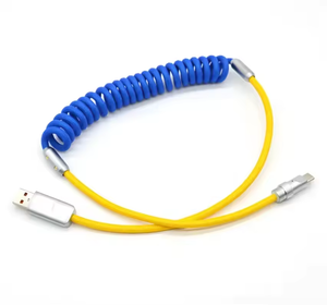 Venta caliente en espiral retráctil de datos Usb Cable de aleación de zinc espiral USB a tipo C Cable de carga móvil - Product Image 5