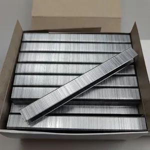 Preço de fábrica Personalizado OEM ODM 10000pcs 21Ga Coroa 12.8 milímetros 80 Série De Madeira Galvanizado Industrial Mobiliário Sofá De Metal Grampos