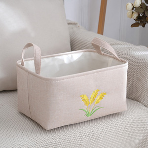 Boîte de rangement pour vêtements en coton, lin et EVA avec poignée pour jeans, jouets, armoire, panier de rangement de bureau - Product Image 3