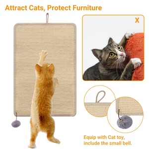 Tapis à gratter mural et au sol en sisal naturel, jouet griffoir pour chat - Product Image 3