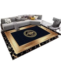 Tapis épais en velours diamant doré, simple et luxueux, couverture de canapé de table basse dorée