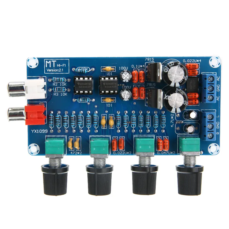 NE5532 OP-AMP HIFI Pré-amplificador Volume Tone EQ Control Board Módulo 2 Canais para Amplificador Doméstico