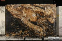 Dalle de quartzite noire granit de fusion exotique de luxe noir avec pierre de luxe dalle d'onyx brun