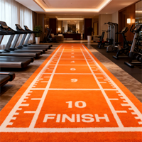 Shuangzhu SZ-GY personnalisé 15mm de hauteur de pile PE tapis de gazon artificiel pour piste de course de gymnastique intérieure et sol synthétique de football