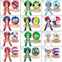 Logo gratuit Vente en gros Bonnet drapeau personnalisé Taille maman et moi Bonnet de couchage Double face Bonnets de cheveux en satin de soie pour tresses