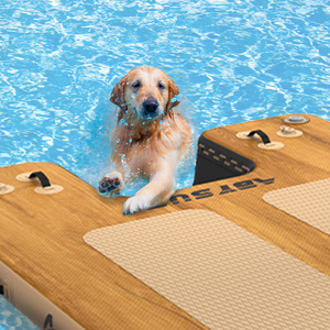 Plataforma Flotante Inflable de Alta Capacidad con Rampa Integrada <span class=keywords><strong>para</strong></span> Perros, Personalizada de Fábrica, 9'x6' 12'x6', con Tecnología Drop Stitch - Product Image 6